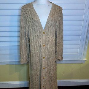 Liz Claiborne Long Cable Knit Sweater, Sz 1X